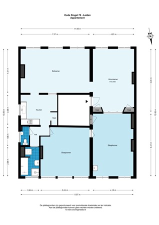 Floorplan - Oude Singel 78, 2312 RD Leiden